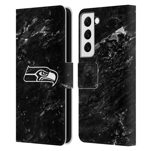 NFL Seattle Seahawks Artwork Marble Leather Book Wallet Case Cover For Samsung Galaxy S22 5G