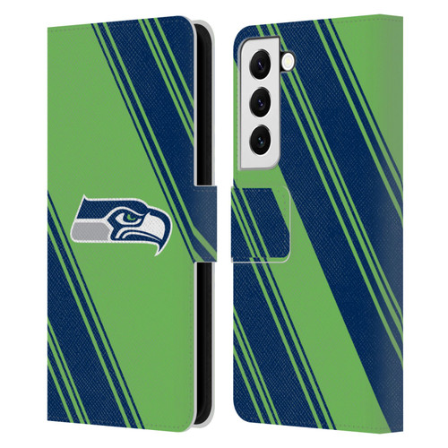NFL Seattle Seahawks Artwork Stripes Leather Book Wallet Case Cover For Samsung Galaxy S22 5G