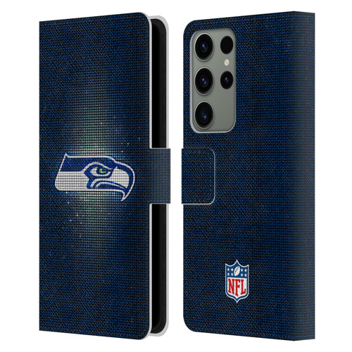 NFL Seattle Seahawks Artwork LED Leather Book Wallet Case Cover For Samsung Galaxy S23 Ultra 5G