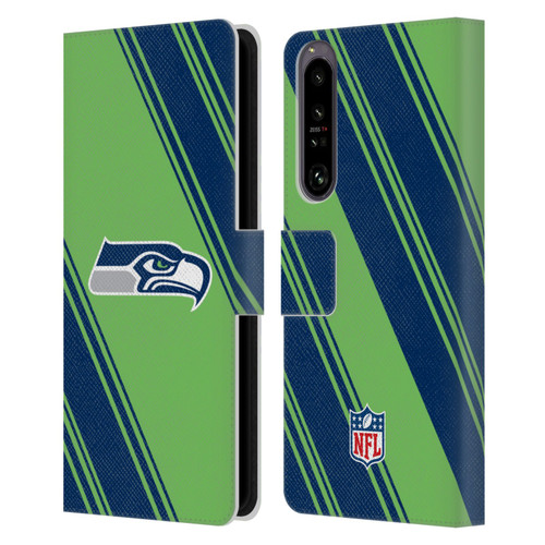 NFL Seattle Seahawks Artwork Stripes Leather Book Wallet Case Cover For Sony Xperia 1 IV