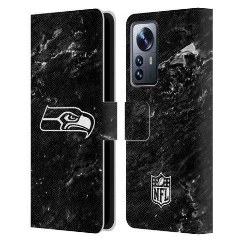 NFL Seattle Seahawks Artwork Marble Leather Book Wallet Case Cover For Xiaomi 12 Pro