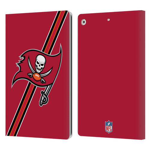 NFL Tampa Bay Buccaneers Logo Stripes Leather Book Wallet Case Cover For Apple iPad 10.2 2019/2020/2021