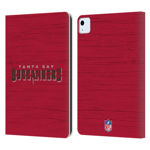 NFL Tampa Bay Buccaneers Logo Distressed Look Leather Book Wallet Case Cover For Apple iPad Air 11 2020/2022/2024/2025