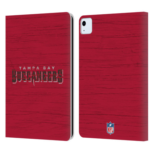 NFL Tampa Bay Buccaneers Logo Distressed Look Leather Book Wallet Case Cover For Apple iPad Air 2020 / 2022