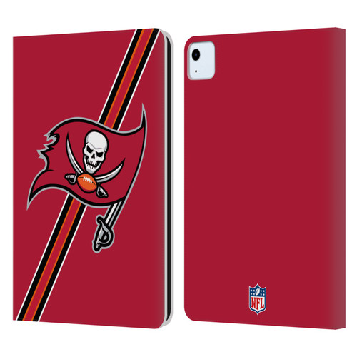 NFL Tampa Bay Buccaneers Logo Stripes Leather Book Wallet Case Cover For Apple iPad Air 11 2020/2022/2024/2025
