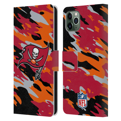 NFL Tampa Bay Buccaneers Logo Camou Leather Book Wallet Case Cover For Apple iPhone 11 Pro Max