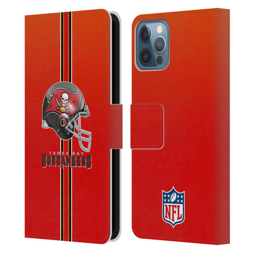 NFL Tampa Bay Buccaneers Logo Helmet Leather Book Wallet Case Cover For Apple iPhone 12 / iPhone 12 Pro