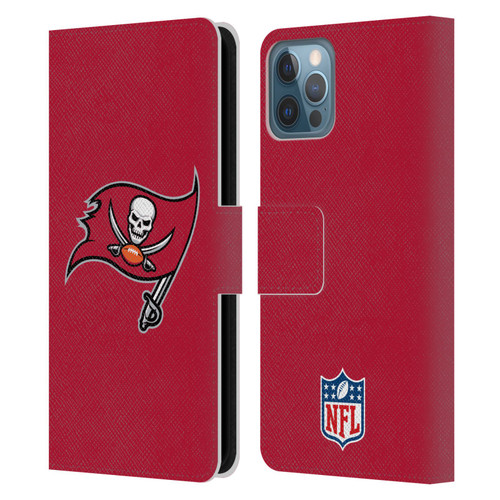 NFL Tampa Bay Buccaneers Logo Plain Leather Book Wallet Case Cover For Apple iPhone 12 / iPhone 12 Pro
