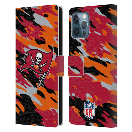 NFL Tampa Bay Buccaneers Logo Camou Leather Book Wallet Case Cover For Apple iPhone 12 Pro Max