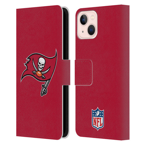NFL Tampa Bay Buccaneers Logo Plain Leather Book Wallet Case Cover For Apple iPhone 13