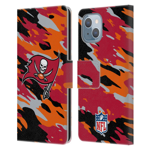 NFL Tampa Bay Buccaneers Logo Camou Leather Book Wallet Case Cover For Apple iPhone 14