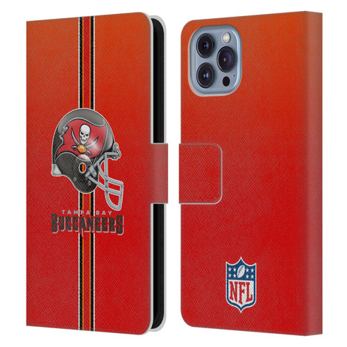 NFL Tampa Bay Buccaneers Logo Helmet Leather Book Wallet Case Cover For Apple iPhone 14