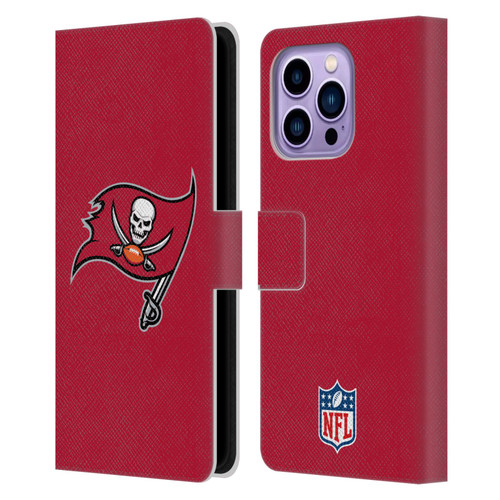 NFL Tampa Bay Buccaneers Logo Plain Leather Book Wallet Case Cover For Apple iPhone 14 Pro Max