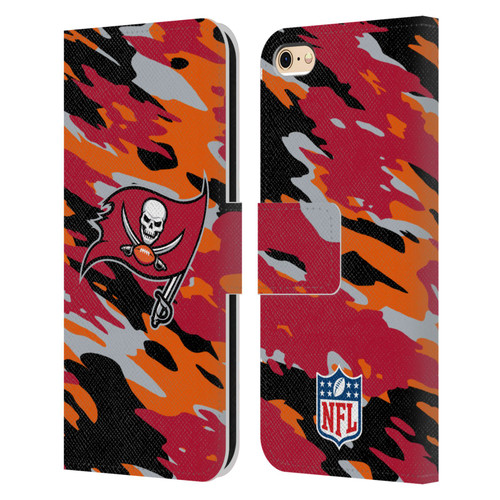 NFL Tampa Bay Buccaneers Logo Camou Leather Book Wallet Case Cover For Apple iPhone 6 / iPhone 6s