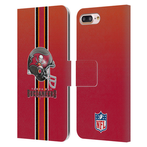 NFL Tampa Bay Buccaneers Logo Helmet Leather Book Wallet Case Cover For Apple iPhone 7 Plus / iPhone 8 Plus