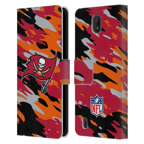 NFL Tampa Bay Buccaneers Logo Camou Leather Book Wallet Case Cover For Nokia C01 Plus/C1 2nd Edition