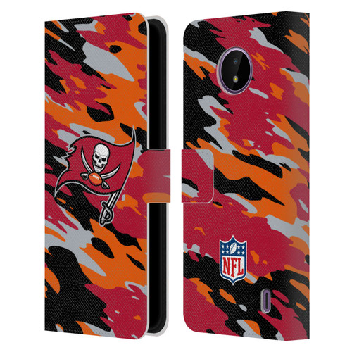 NFL Tampa Bay Buccaneers Logo Camou Leather Book Wallet Case Cover For Nokia C10 / C20