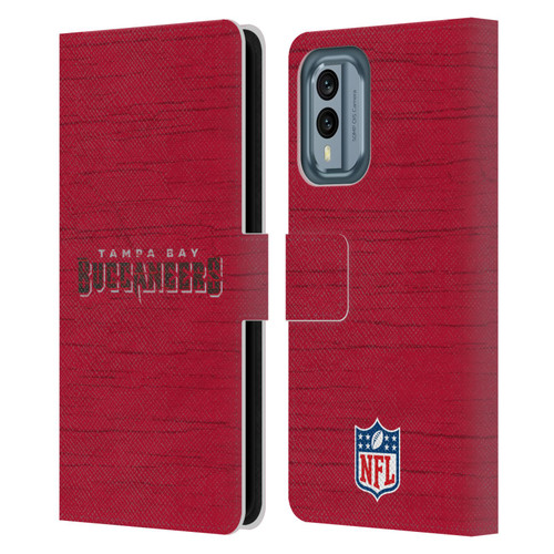 NFL Tampa Bay Buccaneers Logo Distressed Look Leather Book Wallet Case Cover For Nokia X30