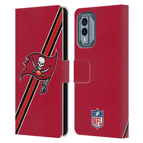 NFL Tampa Bay Buccaneers Logo Stripes Leather Book Wallet Case Cover For Nokia X30