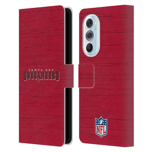 NFL Tampa Bay Buccaneers Logo Distressed Look Leather Book Wallet Case Cover For Motorola Edge X30