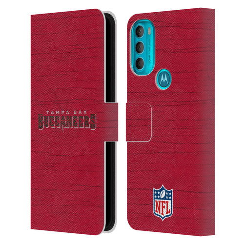 NFL Tampa Bay Buccaneers Logo Distressed Look Leather Book Wallet Case Cover For Motorola Moto G71 5G