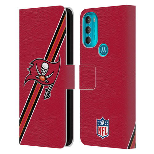NFL Tampa Bay Buccaneers Logo Stripes Leather Book Wallet Case Cover For Motorola Moto G71 5G