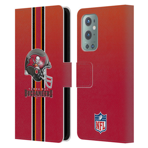 NFL Tampa Bay Buccaneers Logo Helmet Leather Book Wallet Case Cover For OnePlus 9