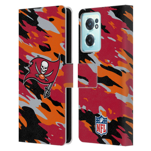 NFL Tampa Bay Buccaneers Logo Camou Leather Book Wallet Case Cover For OnePlus Nord CE 2 5G