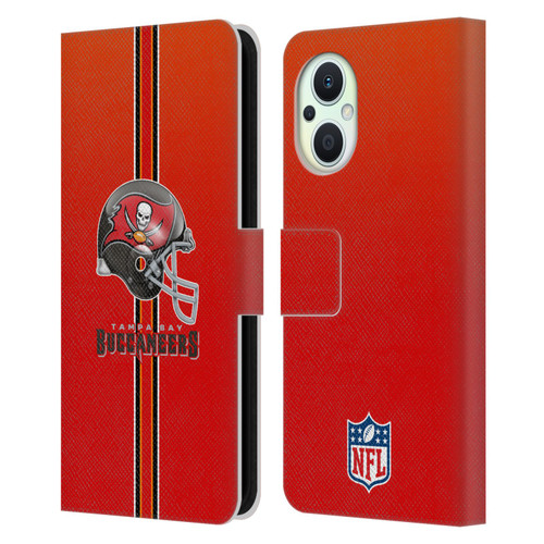 NFL Tampa Bay Buccaneers Logo Helmet Leather Book Wallet Case Cover For OPPO Reno8 Lite