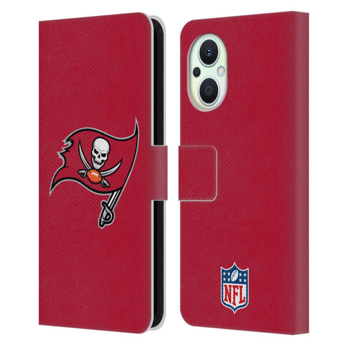 NFL Tampa Bay Buccaneers Logo Plain Leather Book Wallet Case Cover For OPPO Reno8 Lite
