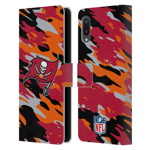 NFL Tampa Bay Buccaneers Logo Camou Leather Book Wallet Case Cover For Samsung Galaxy A02/M02 (2021)