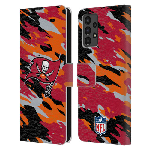 NFL Tampa Bay Buccaneers Logo Camou Leather Book Wallet Case Cover For Samsung Galaxy A13 (2022)