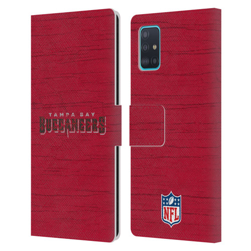 NFL Tampa Bay Buccaneers Logo Distressed Look Leather Book Wallet Case Cover For Samsung Galaxy A51 (2019)