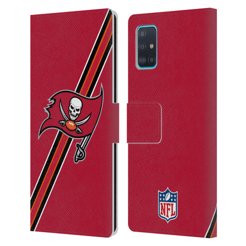 NFL Tampa Bay Buccaneers Logo Stripes Leather Book Wallet Case Cover For Samsung Galaxy A51 (2019)