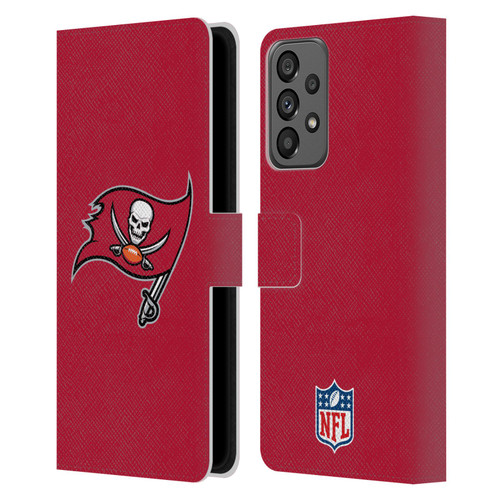 NFL Tampa Bay Buccaneers Logo Plain Leather Book Wallet Case Cover For Samsung Galaxy A73 5G (2022)