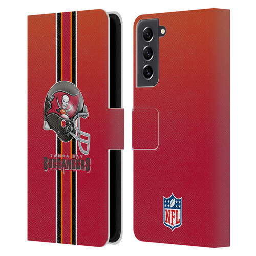 NFL Tampa Bay Buccaneers Logo Helmet Leather Book Wallet Case Cover For Samsung Galaxy S21 FE 5G