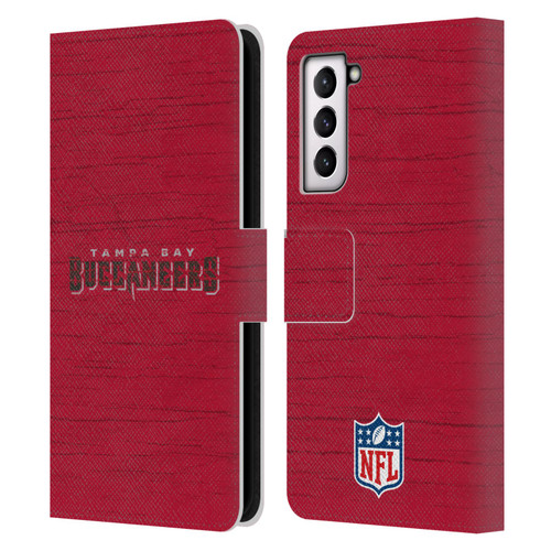 NFL Tampa Bay Buccaneers Logo Distressed Look Leather Book Wallet Case Cover For Samsung Galaxy S21 5G
