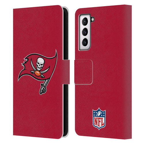 NFL Tampa Bay Buccaneers Logo Plain Leather Book Wallet Case Cover For Samsung Galaxy S21 5G