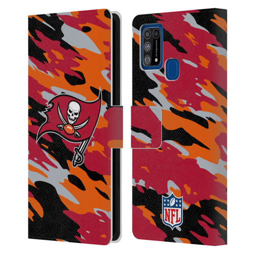 NFL Tampa Bay Buccaneers Logo Camou Leather Book Wallet Case Cover For Samsung Galaxy M31 (2020)