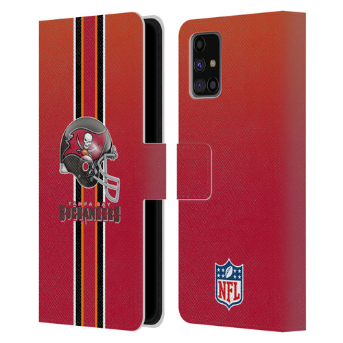 NFL Tampa Bay Buccaneers Logo Helmet Leather Book Wallet Case Cover For Samsung Galaxy M31s (2020)