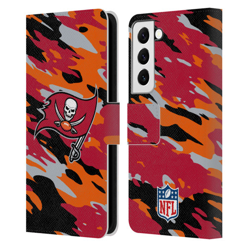 NFL Tampa Bay Buccaneers Logo Camou Leather Book Wallet Case Cover For Samsung Galaxy S22 5G