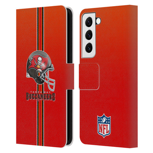 NFL Tampa Bay Buccaneers Logo Helmet Leather Book Wallet Case Cover For Samsung Galaxy S22 5G