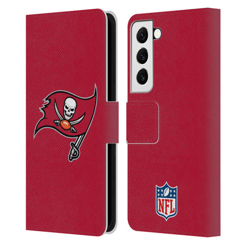NFL Tampa Bay Buccaneers Logo Plain Leather Book Wallet Case Cover For Samsung Galaxy S22 5G