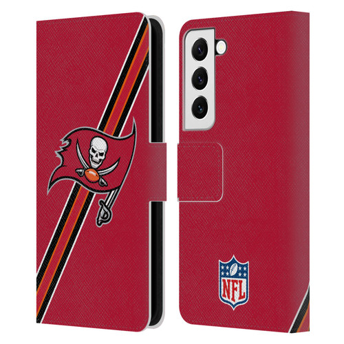NFL Tampa Bay Buccaneers Logo Stripes Leather Book Wallet Case Cover For Samsung Galaxy S22 5G