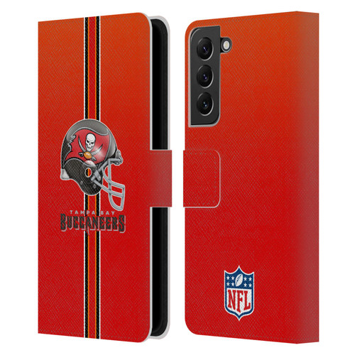 NFL Tampa Bay Buccaneers Logo Helmet Leather Book Wallet Case Cover For Samsung Galaxy S22+ 5G