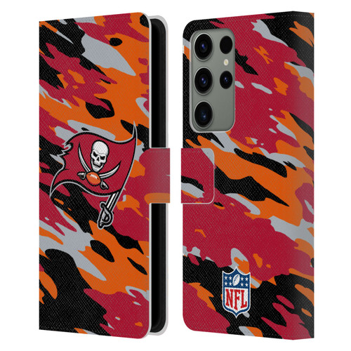 NFL Tampa Bay Buccaneers Logo Camou Leather Book Wallet Case Cover For Samsung Galaxy S23 Ultra 5G