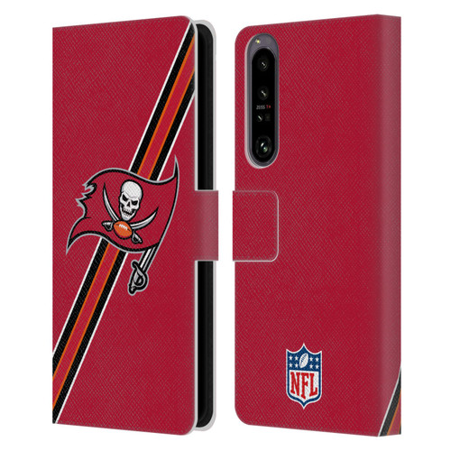 NFL Tampa Bay Buccaneers Logo Stripes Leather Book Wallet Case Cover For Sony Xperia 1 IV