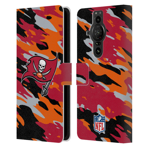 NFL Tampa Bay Buccaneers Logo Camou Leather Book Wallet Case Cover For Sony Xperia Pro-I