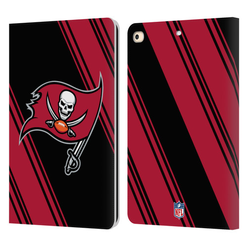 NFL Tampa Bay Buccaneers Artwork Stripes Leather Book Wallet Case Cover For Apple iPad 9.7 2017 / iPad 9.7 2018