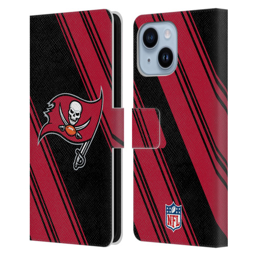 NFL Tampa Bay Buccaneers Artwork Stripes Leather Book Wallet Case Cover For Apple iPhone 14 Plus
